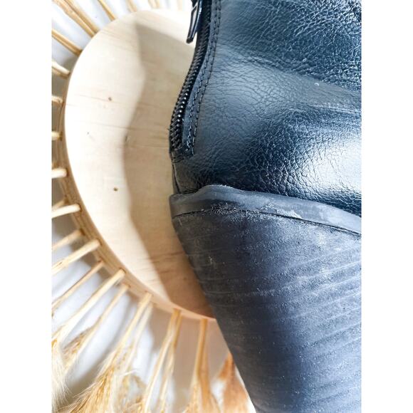 Joie Kayden Black Leather Ankle Boots Size 6.5  Heeled Booties - Picture 6 of 11